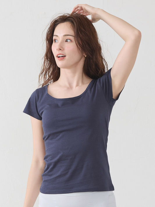 【totonowインナー】カップ付き半袖インナー